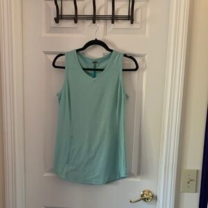 Duluth Trading Co Light Aqua V-Neck Tank Top